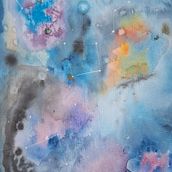 Galaxia. Acuarela y diferentes materiales expresivos. Fine Arts, Painting, Traditional illustration, and Watercolor Painting project by Anabela Nini - 02.12.2026