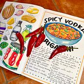 How I Created My Illustrated Recipes Cookbook . % Bianca Bosso tarafından hazırlanan Geleneksel illüstras, on, Çizim, Ve Sanat ve El Sanatları projesi - 02.12.2026