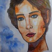 BELLEZA CELESTIAL.. Portrait Drawing, Painting, Watercolor Painting, and Sketchbook project by María de los Reyes Fragueiro Cabaleiro - 02.12.2026