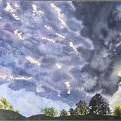 Brisbane Summer Storm. Un proyecto de Pintura a la acuarela, Pintura y Artesanía de Sue - 14.02.2026
