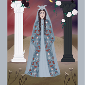 The High Priestess tarot card. Un projet de Illustration numérique, Dessin et Illustration à l'encre de Lana Jeremic - 16.02.2026