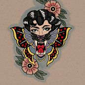 Final project piece American Traditional Tattoo. Digital Illustration, Drawing, and Tattoo Design project by Aoife - 02.17.2026