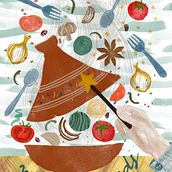 Magical foods illustration project. Colored Pencil Drawing, Digital Illustration, Drawing, Traditional illustration, Ink Illustration, and Pencil Drawing project by mienekekraaijeveld - 02.17.2026