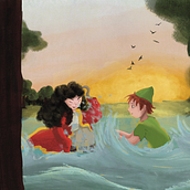 Time Does Fly, sometimes Even Backwards. Ilustração infantil, Ilustração digital, Pintura digital, e Álbum ilustrado projeto de Federico Lo Presti - 19.02.2026