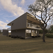 Renders del proyecto "Casa DOM", del curso "Diseño y modelado arquitectónico 3D con Revit". Ein Projekt aus dem Bereich 3D, Architektur, Digitale Architektur, Innenarchitektur, 3-D-Modellierung und ArchVIZ von Ignacio Bravo Roa - 23.02.2026