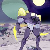 Mercenario espacial Ein Projekt aus dem Bereich Design von Figuren, Traditionelle Illustration, Digitale Illustration, Concept Art, Videospiele und Design für Videospiele von Héctor Añor de Maya - 27.02.2026