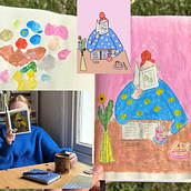 La chica del jersey azul 💙🌸✨. Un proyecto de Bocetado, Creatividad, Dibujo, Ilustración tradicional, Pintura a la acuarela, Pintura gouache y Sketchbook de Carlota Cassara - 28.02.2026