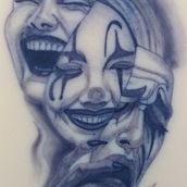 Risas . Een project van  Tatoeageontwerp van Sandra Guzmán - 06.03.2026