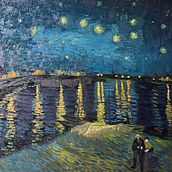 Starry Night Over the Rhône (after Van Gogh), March 2026, Oil on Canvas, 92 x 73 cm Ein Projekt aus dem Bereich Ölmalerei und Bildende Künste von Florian Clemente - 06.03.2026