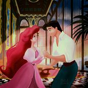 Ariel y Eric – Encuentro romántico en el castillo Ein Projekt aus dem Bereich Digitale Illustration, Design von Figuren, Stor, telling, Digitales Design und Verlagsdesign von Merce Román - 08.03.2026