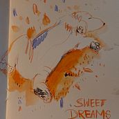 Blockaden lösen mit Dackel als Modell. Projekt z dziedziny Tradycyjna ilustracja, Sztuki piękne, Malarstwo, Kreatywność i Sketchbook użytkownika Sandra Schulze - 11.03.2026