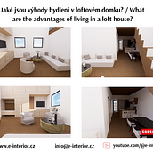 Loft Tiny house. Design de interiores, 3D, e Modelagem 3D projeto de Kristýna Hrášková - 12.03.2026