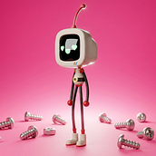 Cute Robot. Een project van Ontwerp van personages, Productontwerp, Motion Graphics y 3D-modellering van Daniel Jiménez Rodríguez - 13.03.2026