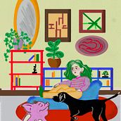 Dois pets. Desenho digital, Ilustração digital, Desenho e Ilustração tradicional projeto de Bárbara Araújo - 13.03.2026