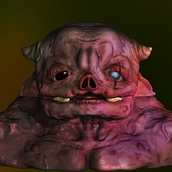 Personaje 3D desde mi ipad- bad pork. Un proyecto de Ilustración tradicional, 3D, Diseño de personajes, Ilustración digital, Modelado 3D, Diseño de personajes 3D y Pintura digital de Abril López - 16.03.2026