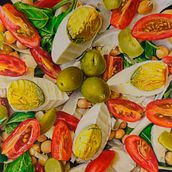 Ensalada Atenas. Een project van Traditionele illustratie, Beeldende kunst, Tekening y Tekening met potlood van Néstor Canavarro - 20.03.2026