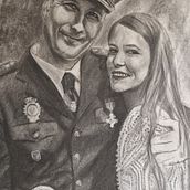 Retratando compañero de trabajo y su esposa un día muy feliz. Projekt z dziedziny Sztuki piękne, R, sunek, Portret, R, sunek realist, czn, Trad, c i jna ilustracja użytkownika Luis García fernández - 22.03.2026