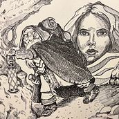 Fantastic Faces . Menggambar, Ilustrasi Tinta, Buku sketsa, Membuat sketsa, Ilustrasi tradisional, Dan Kolase proyek oleh Leah - 03.25.2026