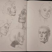 Pencil drawings of faces with different kinds of shading techniques. Artistic Drawing, Drawing, Portrait Drawing, Sketchbook, and Sketching project by nmuheim - 03.26.2026