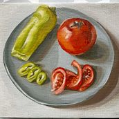 Tomato and Pepper. Fine Arts, Painting, and Oil Painting project by arghavanbaghernia - 03.28.2026