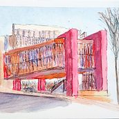 MASP Watercolor Sketch. Desenho, Pintura em aquarela, Ilustração arquitetônica, Sketchbook, Ilustração com tinta, e Esboçado projeto de Andrea Lama - 04.04.2026