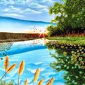 Recanto azul. Fine Arts, Painting, and Oil Painting project by Sidney Silva Lima - 04.06.2026