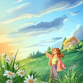Golden Hour . Design de caractere, Ilustrație digitală, Desen digital & Ilustrație editorială de Sara Cecilia - 04.07.2026