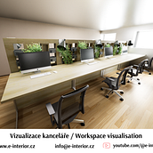 Workspace visualisation. Un projet de Modélisation 3D, Design d'intérieur , et Conception 3D de Kristýna Hrášková - 07.04.2026