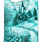 Heidi's Village . % Bardh Knöpfel tarafından hazırlanan Eskiz çizimi, Çizim, Sanatsal Çizim, Eskiz defteri, Mürekkep İllüstrasyonu, Ve Doğalcı İllüstrasyon projesi - 04.09.2026