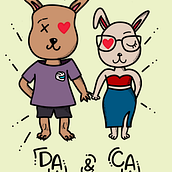 Identidad personal en pareja. Un projet de Br, ing et identité, Illustration traditionnelle, Création d'accessoires et Illustration numérique de Catalina Andrea Alvarez Tibocha - 14.04.2026