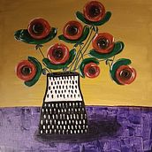 Fiori rossi tra ocra e viola. Un projet de Peinture acrylique de adela_birau - 16.04.2026