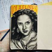 Sketchbook: Retrato de Lola Flores . Menggambar Potret, Dan Buku sketsa proyek oleh Yasmín Torres Cortés - 04.21.2026