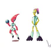 2 Extraterrestres futebolistas. Design de personagens, Ilustração tradicional, Ilustração digital, Ilustração infantil, e Narrativa projeto de Guilherme Marto - 21.04.2026