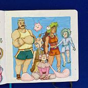 Proyecto final curso de técnicas de sketchbook. Character Design, Drawing, Pencil Drawing, Sketchbook, and Sketching project by Sara - 04.24.2026