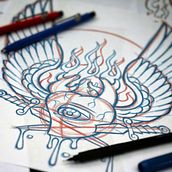 TATTOO ART. Projekt z dziedziny Trad, c, jna ilustracja, Ilustracja c, frowa, R, sunek art, st, czn, Projektowanie tatuaż, R, sunek c i frow użytkownika Jonas Jorna · MAD JONAX - 24.04.2026