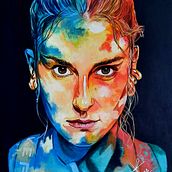 Retrato Acrilico. Un proyecto de Ilustración tradicional, Dibujo realista y Pintura acrílica de nenetuya - 25.04.2026