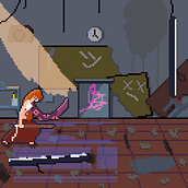 Animación de personaje en pixel art. Un proyecto de Animación de personajes, Videojuegos, Pixel art y Desarrollo de videojuegos de mezequielfb - 27.04.2026