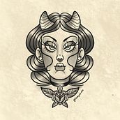 Demon girl . Ilustrasi Digital, Menggambar, Desain Tato & Ilustrasi tradisional proyek oleh Daniela Sire - 04.27.2026