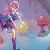 Chigu’s cave adventure! >^<. Character Design, Comic, Digital Illustration, Traditional illustration, and Manga project by David Carry - 05.05.2026