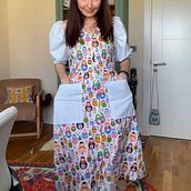 a cute dress with matryoshka doll print. Sewing, Fashion Design, DIY, Patternmaking, and Dressmaking project by Ezgi Arıncı - 05.07.2026