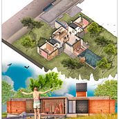 Ilustración CASA DÚO. Un projet de Architecture, Illustration architecturale, Architecture numérique, Illustration numérique, Pa , et sagisme de Gimena Corneli - 14.05.2026