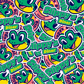 Diseño de Imagen para Slippy's Diner. Projekt z dziedziny Br, ing i ident, fikacja wizualna, Design, Projektowanie graficzne, Projektowanie logot i pów użytkownika Mishraim Martinez - 20.05.2026