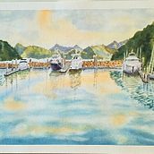 Sunrise at Picton Harbour. Naturalistic Illustration, Painting, and Watercolor Painting project by Sue - 05.23.2026