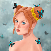 Mariposas. Drawing, Portrait Drawing, Digital Drawing, Traditional illustration, Digital Illustration, and Digital Painting project by Marijose Luna - 05.31.2026
