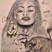 Charcoal portrait atmospheric 🐆🎭🐂. Een project van Traditionele illustratie, Ontwerp van personages, Beeldende kunst, Schilderij, Tekening y Concept art van Ms. Yoko Wakabayashi - 06.06.2026