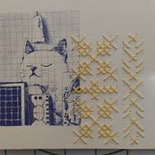 gatito tomando el sol. Arts, Crafts, Paper Craft, Embroidery, and DIY project by Valeria Infante - 06.06.2026