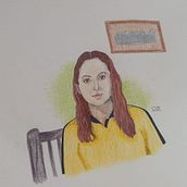 Girl in the mirror. Colored Pencil Drawing, Drawing, Ink Illustration, Portrait Drawing, and Sketching project by Rebeca Isabel De Anda Contreras - 06.06.2026