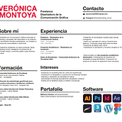 Diseño CV. Un progetto di Consulenza creativa, Gestione di un portfolio, Comunicazione e Business di Verónica Montoya - 20.06.2026