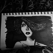 Portrait féminin avec chapeau. Artistic Drawing, Drawing, Fine Arts, Portrait Drawing, Sketchbook, and Sketching project by Stéphanie Michaud - 06.21.2026