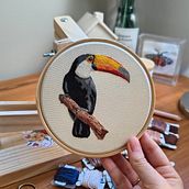 Toco-Tukan in der Nadelmalerei Ein Projekt aus dem Bereich Stickerei und Dekoratives Malen von Marina Gonçalves - 03.07.2026